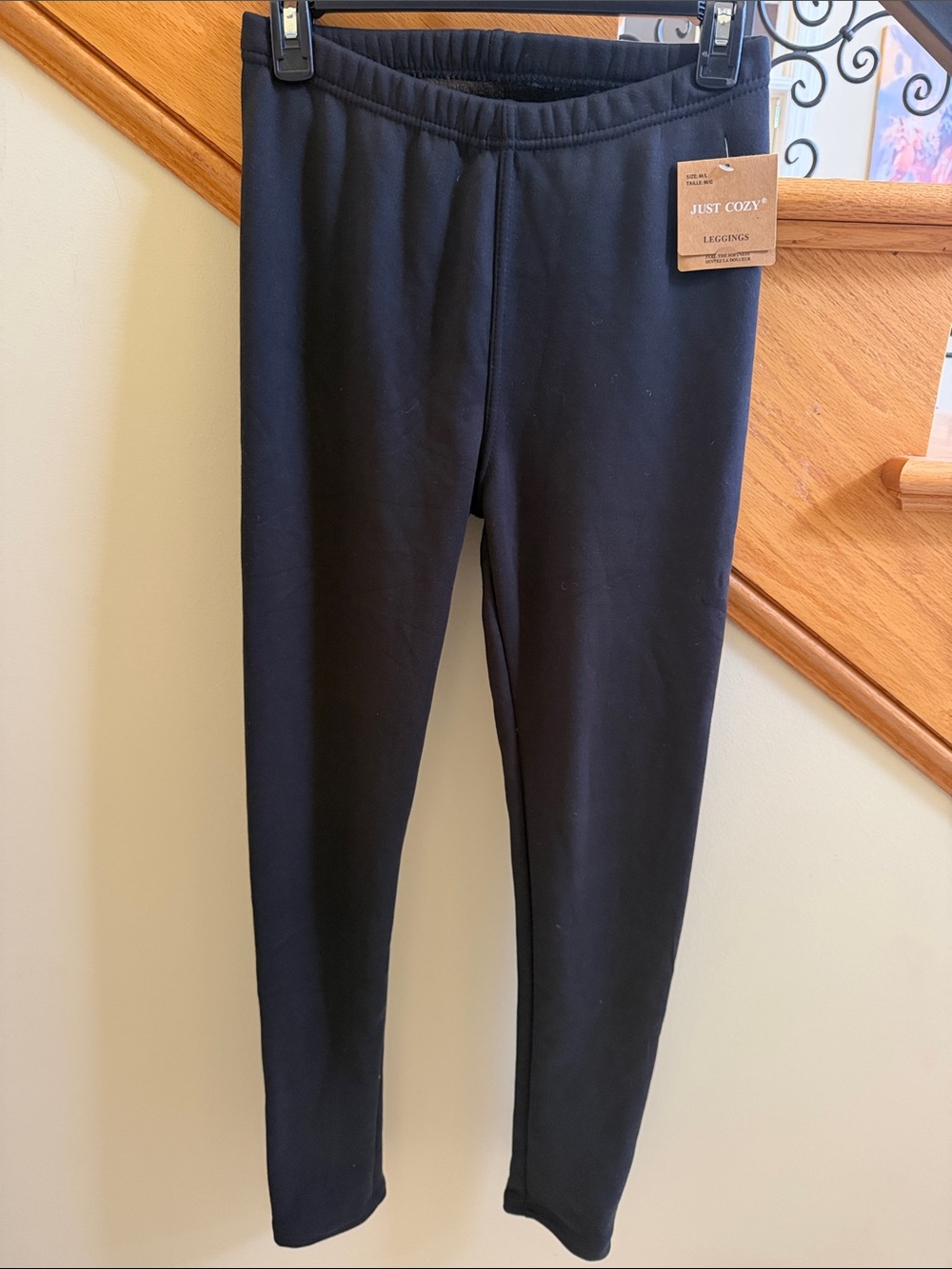 Just Cozy Black FleeceLined Leggings Size M/L New with Tags